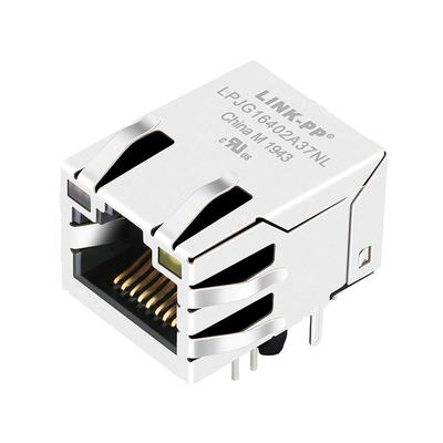 ARJM11C7-502-KB-EW2 100/1000 Base-T 1x1 Port RJ45 MagJack Tab UP أخضر وبرتقالي / أصفر Led