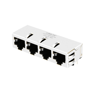 J8064E64NL بدون LED 1x4 Port Ethernet RJ45 Jack 100 Base-T Tab Down LPJF46204CNL
